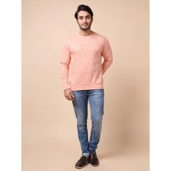 Generic Men's Casual Cotton Printed Round Neck Full Sleeve Sweat T-Shirt (Peach) - Image 7
