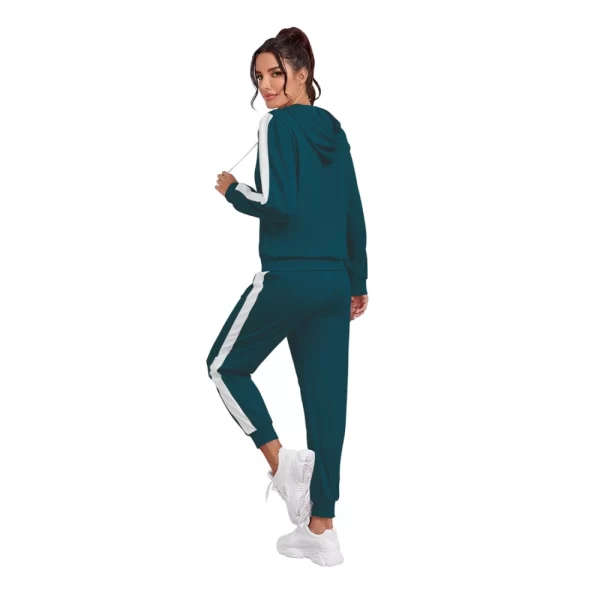 Generic Women's Knitting stretchable Solid Hooded Neck Full Sleeve Track Suit (Morpich) - Image 5