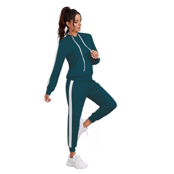 Generic Women's Knitting stretchable Solid Hooded Neck Full Sleeve Track Suit (Morpich) - Image 4