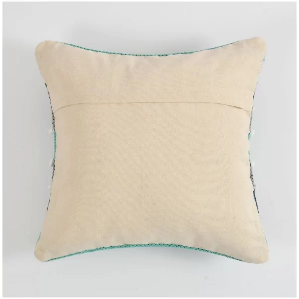 Generic Cotton Handcrafted Pit Loom Cushion Cover 16x16 Inch Pack of 2 (Green) - Image 2