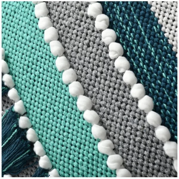 Generic Cotton Handcrafted Pit Loom Cushion Cover 16x16 Inch Pack of 2 (Green) - Image 3