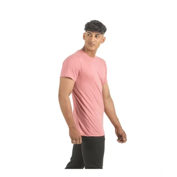 Generic Pack of 2 Men's Casual Cotton Solid Short Sleeve Tshirts (Multicolor) - Image 3