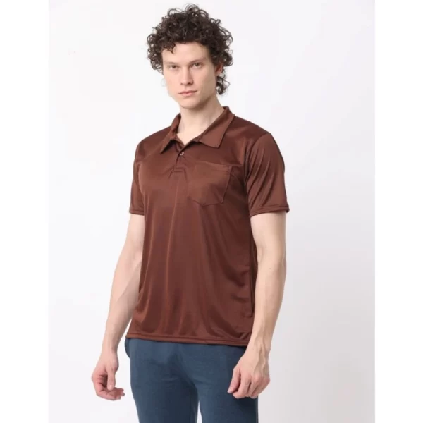Generic Pack of 2 Men's Casual Cotton Blend Solid Short Sleeve Tshirts (Multicolor) - Image 3