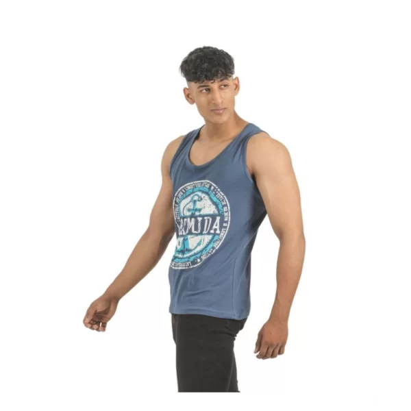 Generic Pack of 2 Men's Casual Cotton Printed Sleeveless Sleeve Tshirts (Multicolor) - Image 3