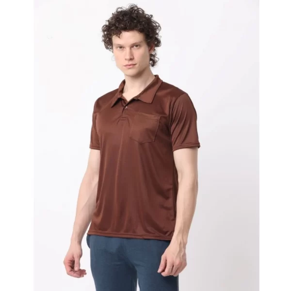 Generic Pack of 2 Men's Casual Cotton Blend Solid Short Sleeve Tshirts (Multicolor) - Image 5