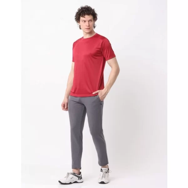 Generic Pack of 2 Men's Casual Polyester Blend Solid Short Sleeve Tshirts (Multicolor) - Image 3