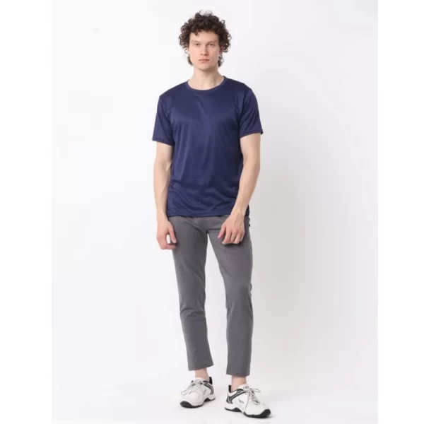 Generic Pack of 2 Men's Casual Polyester Blend Solid Short Sleeve Tshirts (Multicolor) - Image 6