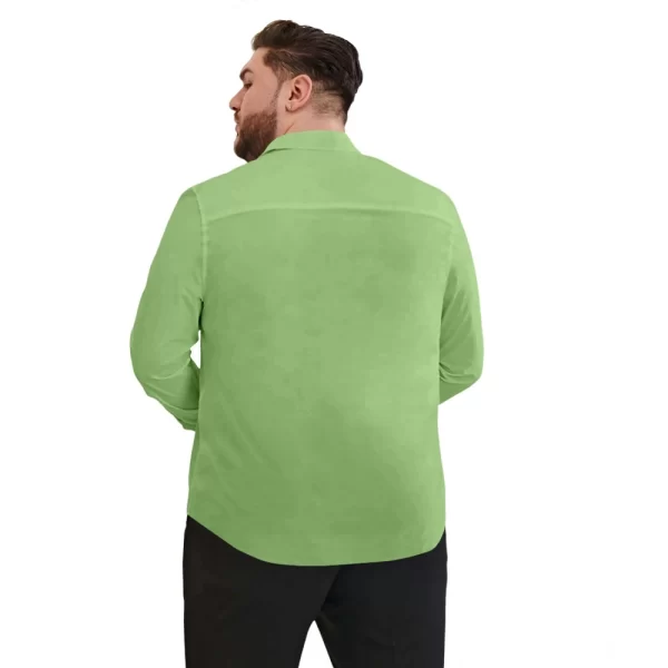 Generic Mens Casual Cotton Solid Full Sleeve Shirt (Pista) - Image 3