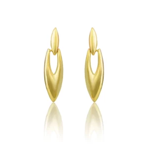 Generic Women's brassNew Gold Tone Polish Mini Office Earrings (Gold Plated)