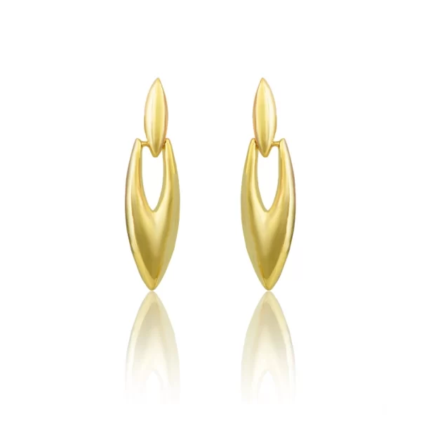 Generic Women's brassNew Gold Tone Polish Mini Office Earrings (Gold Plated)