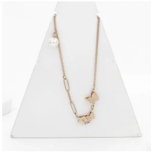 Generic Women's Stainless Steel Butterfly Pendent Delicate Chain (Gold Plated)