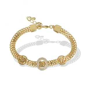 Generic Stainless Steel Unisex Gold Freesize Stainless Steel Loose Bracelet (Gold Plated)