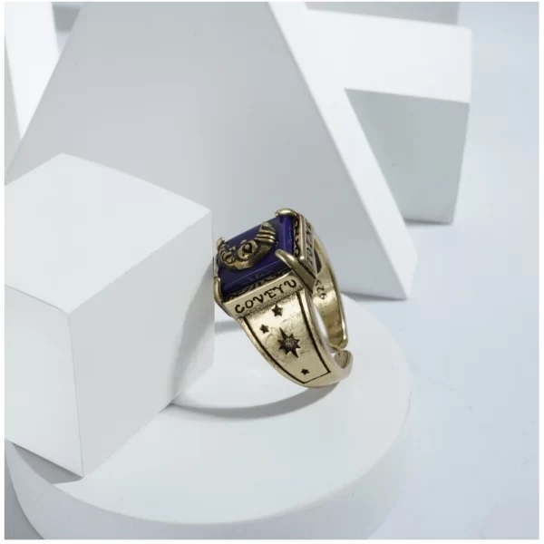 Generic Stainless Steel German polish moon design Freesize ring (Gold Plated) - Image 2