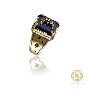 Generic Stainless Steel German polish moon design Freesize ring (Gold Plated)