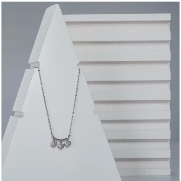 Generic Women's Stainless Steel Imported Stanless Steel Heart Pendent Chain (Silver Plated) - Image 3