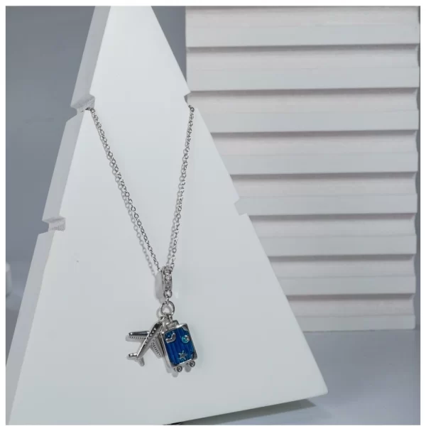 Generic Women's Stainless Steel Airplane Design Pendent Delicate Chain (Silver Plated) - Image 3