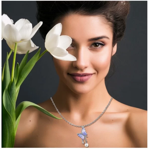 Generic Women's Stainless Steel Butterfly Dailywear Pendent Delicate Chain (Silver Plated) - Image 2