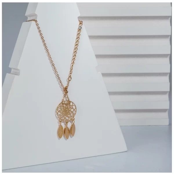 Generic Women's Stainless Steel Dream Catcher Pendent Delicate Chain (Gold Plated) - Image 3
