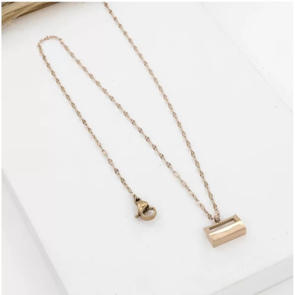 Generic Women's Stainless Steel Mini Suitcase Pendent Delicate Chain (Gold Plated) - Image 2