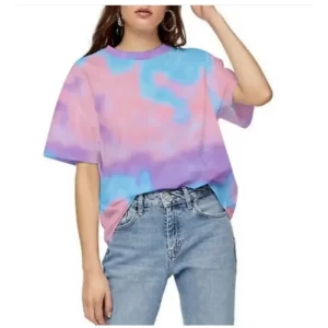 Generic Women's Lycra Printed Round Neck Short Sleeve T-Shirt (Multicolor)