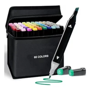 Generic Plastic 60Pcs Colors Art Markers Sketch Pen Dual Tip Artist Art Marker (Multicolor )