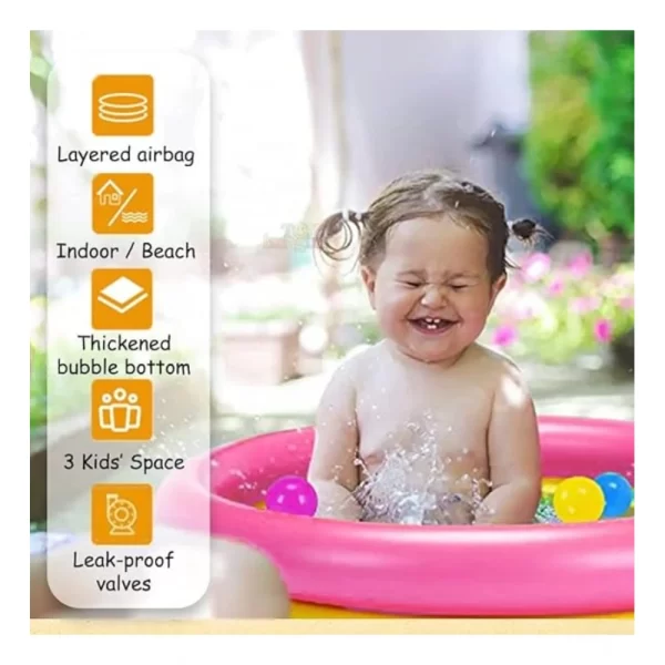Generic Plastic Bath Tub With Pump 3 Ft Round For Kids (Multicolor ) - Image 3