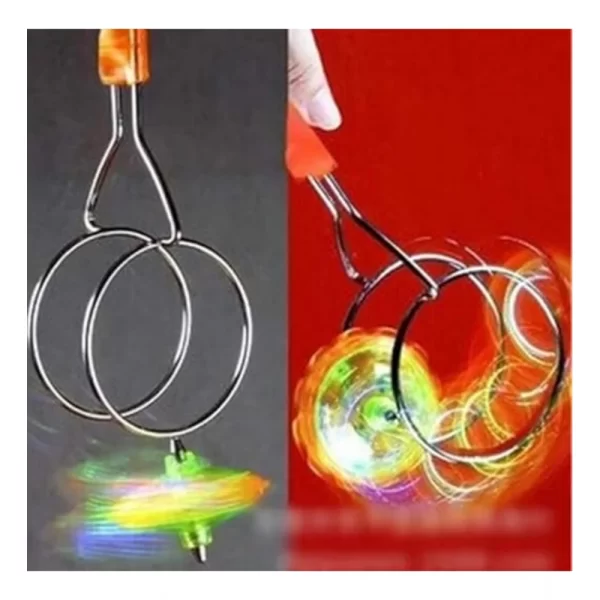 Generic Plastic Magnetic Gyro Weel With Flashing Toy (Multicolor ) - Image 2