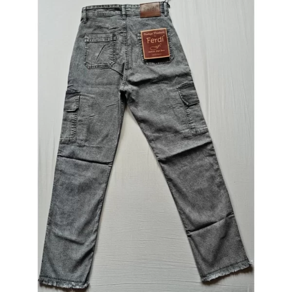 Generic Women's Cotton Blended Solid Cargo Straight Fit (Grey) - Image 4