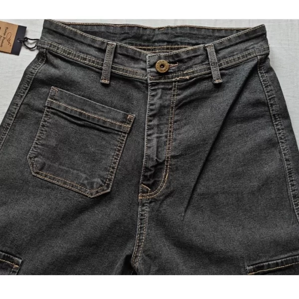 Generic Women's Cotton Blended Solid Cargo Straight Fit (Grey) - Image 4
