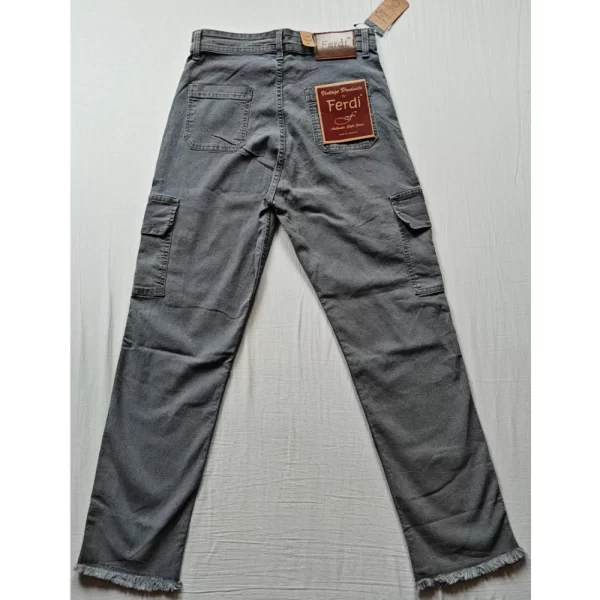 Generic Women's Cotton Blended Solid Cargo Straight Fit (Grey) - Image 4