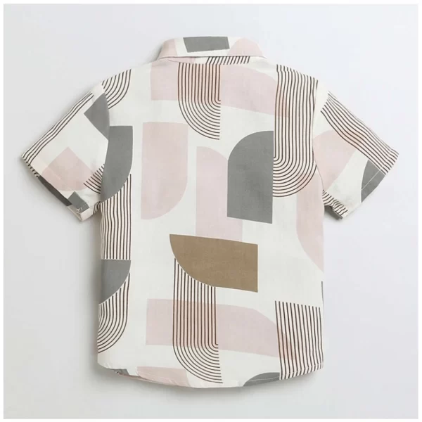 Generic Boy's Cotton Blend Printed Short Sleeve Shirt (MultiColor) - Image 4