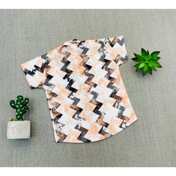 Generic Boy's Cotton Blend Printed Short Sleeve Shirt and Shorts Set (MultiColor) - Image 4