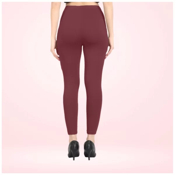 Generic Women's Cotton Blended Solid Ankle legging (Maroon) - Image 4