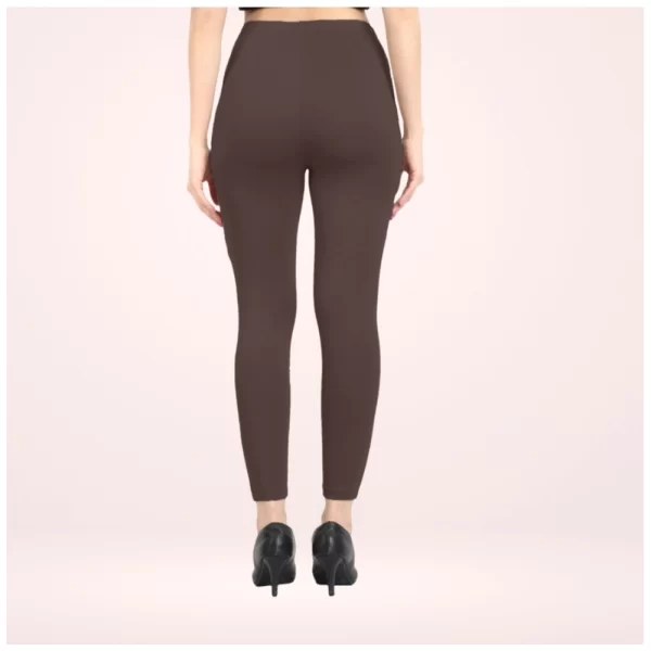 Generic Women's Cotton Blended Solid Ankle legging (Brown) - Image 4