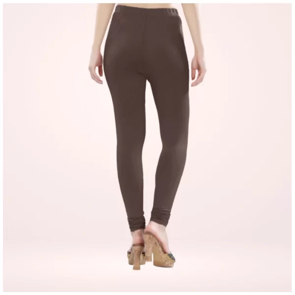 Generic Women's Cotton Blended Solid Churidar leggings (Brown) - Image 4