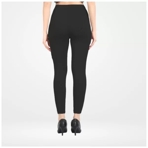 Generic Women's Cotton Blended Solid Ankle legging (Black) - Image 4