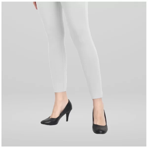 Generic Women's Cotton Blended Solid Ankle legging (White) - Image 3