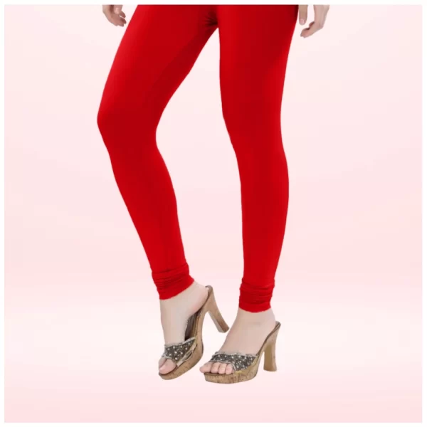 Generic Women's Cotton Blended Solid Churidar leggings (Red) - Image 4
