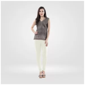 Generic Women's Cotton Blended Solid Churidar leggings (White)