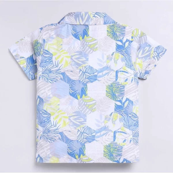 Generic Boy's Cotton Blend Printed Short Sleeve Shirt and Shorts Set (MultiColor) - Image 3