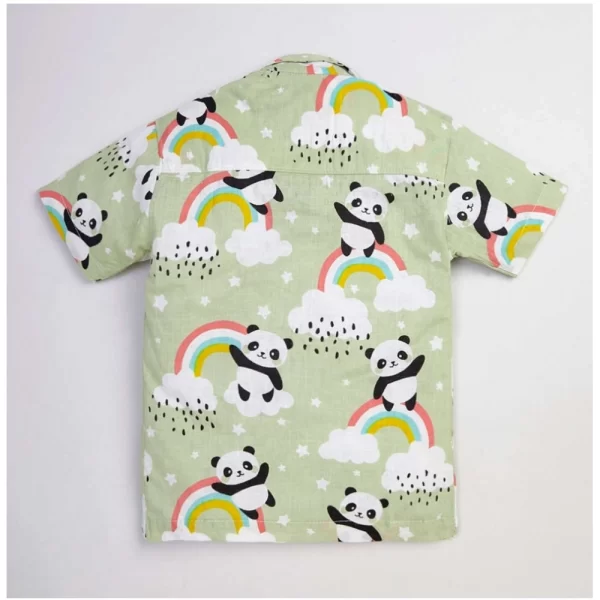 Generic Boy's Lycra Blend Printed Short Sleeve Shirt and Shorts Set (MultiColor) - Image 3