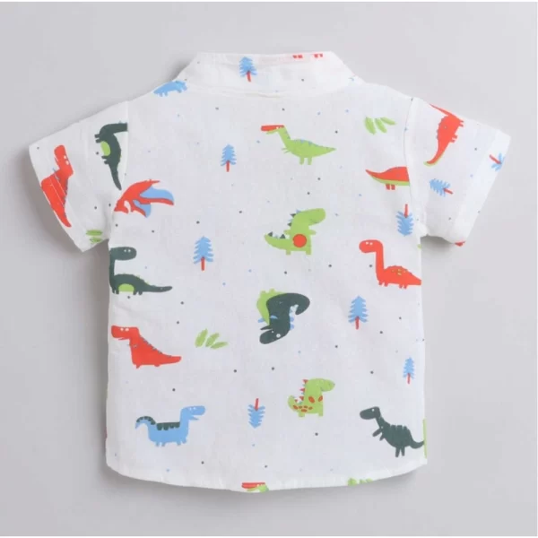 Generic Boy's Cotton Blend Printed Short Sleeve Shirt and Shorts Set (MultiColor) - Image 3