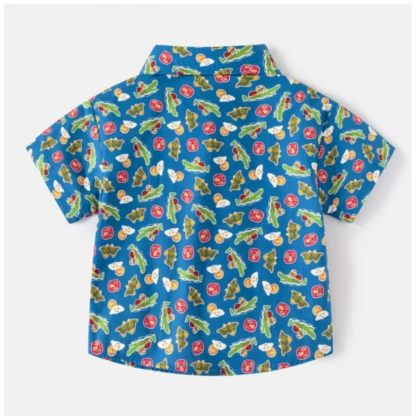 Generic Boy's Cotton Blend Printed Short Sleeve Shirt (MultiColor) - Image 4
