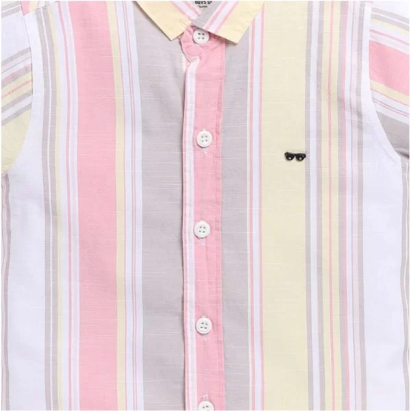 Generic Boy's Cotton Blend Printed Short Sleeve Shirt (MultiColor) - Image 3