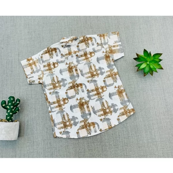 Generic Boy's Cotton Blend Printed Short Sleeve Shirt (MultiColor) - Image 4