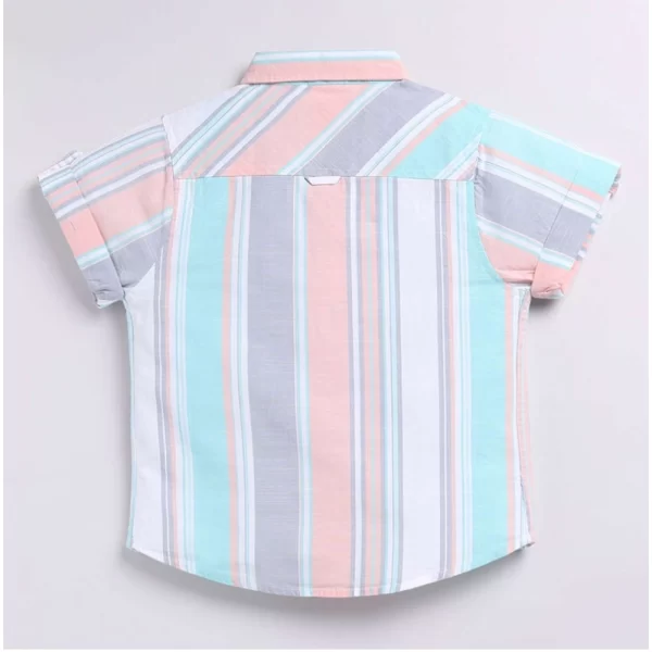 Generic Boy's Cotton Blend Printed Short Sleeve Shirt (MultiColor) - Image 4