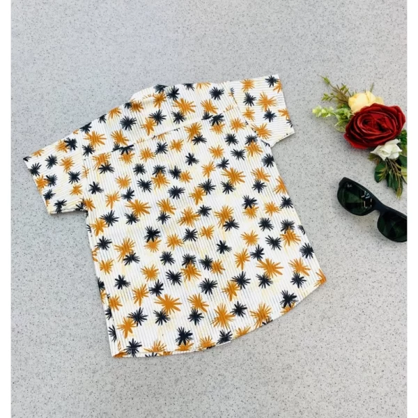 Generic Boy's Cotton Blend Printed Short Sleeve Shirt (MultiColor) - Image 4
