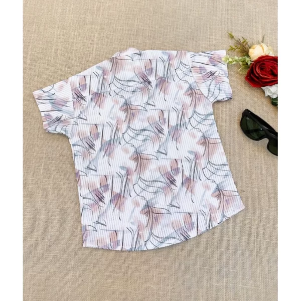 Generic Boy's Cotton Blend Printed Short Sleeve Shirt and Shorts Set (MultiColor) - Image 4