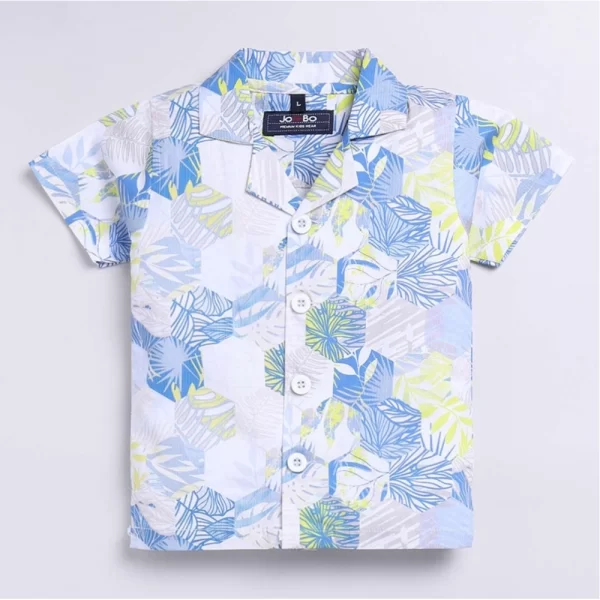 Generic Boy's Cotton Blend Printed Short Sleeve Shirt and Shorts Set (MultiColor) - Image 4