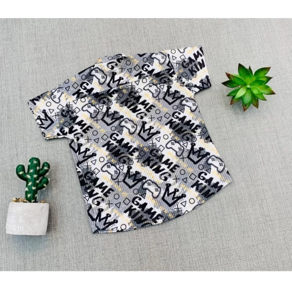 Generic Boy's Cotton Blend Printed Short Sleeve Shirt (MultiColor) - Image 2